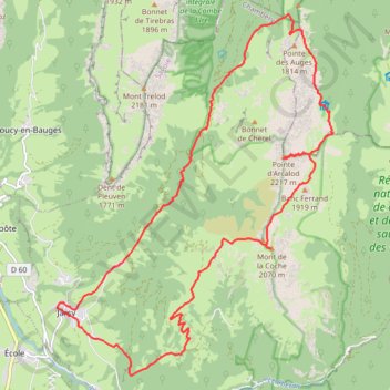 Trace GPS Tour et sommet de l'Arcalod, itinéraire, parcours