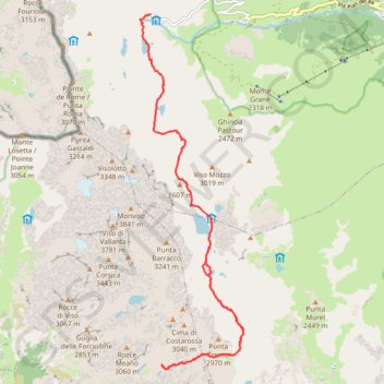 Trace GPS Avant derniere etape du tour du mont VISO (ITALIE), itinéraire, parcours