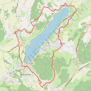 Trace GPS Lac de charavines, itinéraire, parcours