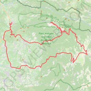 Trace GPS Mont Ventoux par Bedoin Retour Nesque, itinéraire, parcours