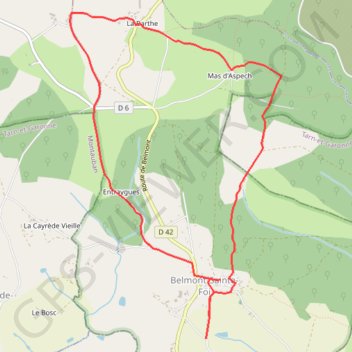Trace GPS Le Mas d'Aspech, itinéraire, parcours