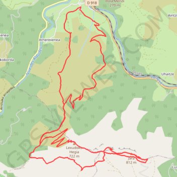 Trace GPS Jara depuis Eyharce, itinéraire, parcours