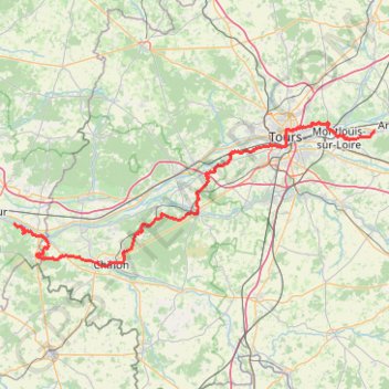 Trace GPS GR3 De Lussault-sur-Loire (Indre-et-Loire) à Souzay-Champigny (Maine-et-Loire), itinéraire, parcours