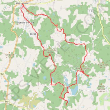 Trace GPS Rando de Mortemart, itinéraire, parcours
