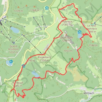 Trace GPS Le Hohneck, itinéraire, parcours
