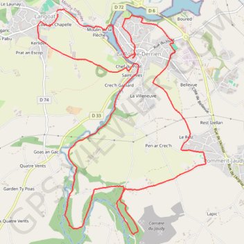 Trace GPS Langoat - La Roche Derrien, itinéraire, parcours