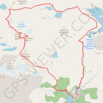Trace GPS Arnales et picos del Infierno depuis les bains de Panticosa, itinéraire, parcours