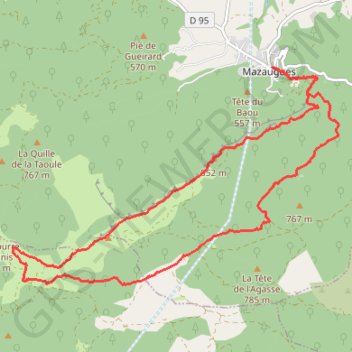 Trace GPS Mourre d'Agnis, itinéraire, parcours