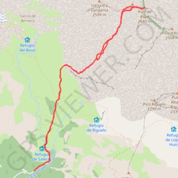 Trace GPS Pico de Aspe, itinéraire, parcours