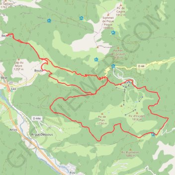 Trace GPS Autour du Mourtis - Bezins-Garraux, itinéraire, parcours