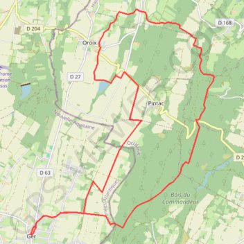 Trace GPS Le plateau de Ger en Béarn, itinéraire, parcours