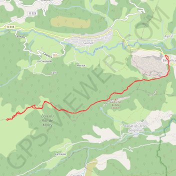 Trace GPS Roc de Peyrenègre faute du Roc de Trabinet, itinéraire, parcours