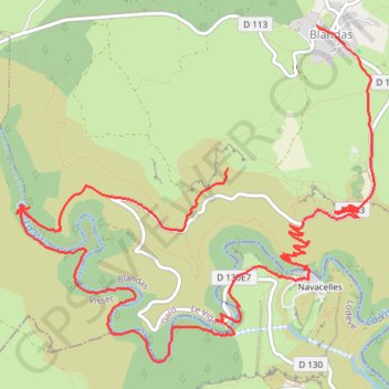 Trace GPS Blandas - Navacelles, itinéraire, parcours
