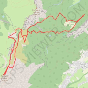 Trace GPS Pierre Vivari - Rochers de l'Ours depuis Saint Ange (Vercors), itinéraire, parcours