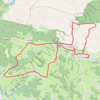Trace GPS Belbèze-pedegas d'en bas - furne - estourelle, itinéraire, parcours