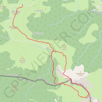 Trace GPS Pic d'orhy par le chemin des palombières et par les crêtes, itinéraire, parcours