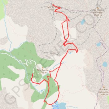 Trace GPS Mont Pelat depuis le Lac d'Allos, itinéraire, parcours