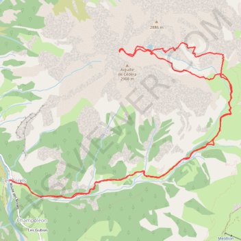 Trace GPS Lac et aiguille de Cedera, itinéraire, parcours