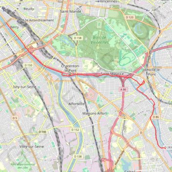 Trace GPS Bercy - Cercle de Voile de Créteil, itinéraire, parcours