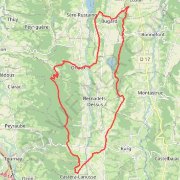 Trace GPS Sur les crêtes du piémont Pyrenéen, itinéraire, parcours