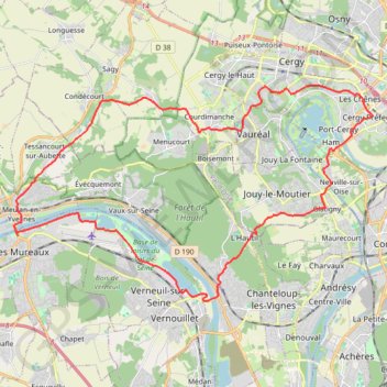 Trace GPS Cergy - Meulan, itinéraire, parcours