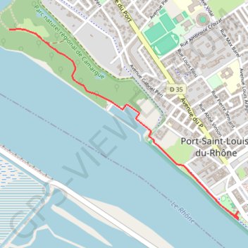 Trace GPS Sur les rives du Rhône - de Salin-de-Giraud à Port-Saint-Louis-du-Rhône, itinéraire, parcours