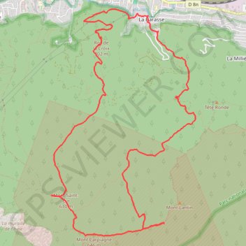 Trace GPS Mont Carpiagne en partant de la Barasse, itinéraire, parcours