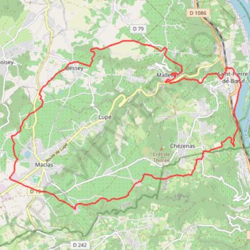 Trace GPS Les bords du Rhône par Malleval, itinéraire, parcours