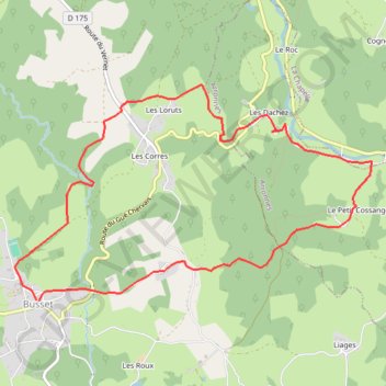 Trace GPS Château de Busset, itinéraire, parcours