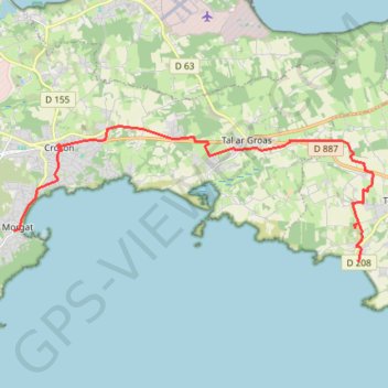 Trace GPS Crozon, de Trez-Bellec à Morgat, itinéraire, parcours