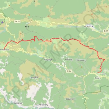 Trace GPS Ardèche Tour du Tanargue Labouresse - Le Jal, itinéraire, parcours