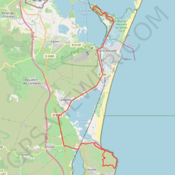 Trace GPS La Franqui et l'île Sainte-Lucie, itinéraire, parcours