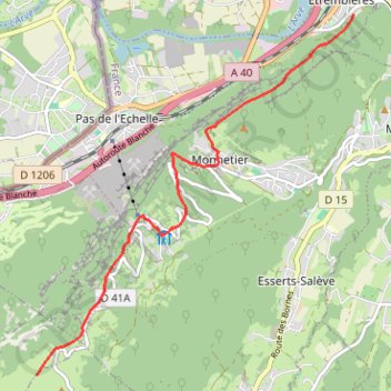 Trace GPS Le Salève par Etrembières_Trajet aller-retour, itinéraire, parcours