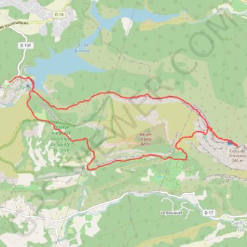 Trace GPS Montagne Sainte Victoire - Croix de Provence, itinéraire, parcours