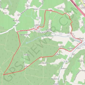 Trace GPS Vignes, pins et chênes lièges à Saint-Pierre-de-Buzet - Pays d'Albret, itinéraire, parcours