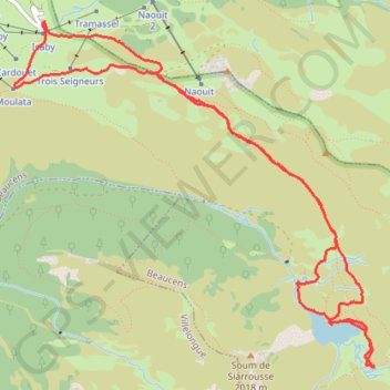 Trace GPS Pyrénées - Lac de Issaby, itinéraire, parcours