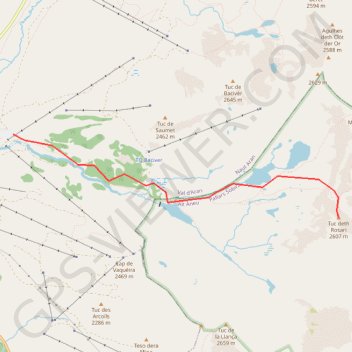 Trace GPS Pic de Rosari depuis le parking d'Orri, itinéraire, parcours