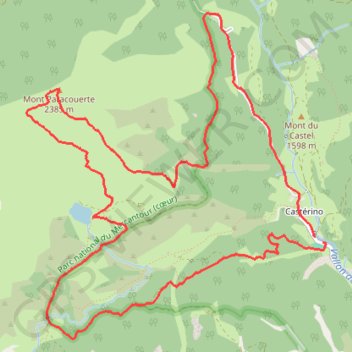 Trace GPS Mont Paracouerte depuis Castérino, itinéraire, parcours