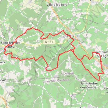Trace GPS Saint-Sulpice-de-Cognac - Saint-Bris-des-Bois, itinéraire, parcours