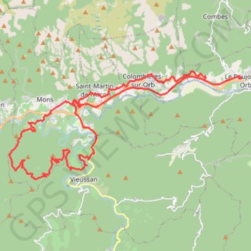 Trace GPS Poujol-sur-Orb à Cornas et Tarrassac, itinéraire, parcours