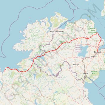 Trace GPS CTS-N.Irelandv1.1-Belfast-Titanic>Enniscrone-via antrim coast-209miles, itinéraire, parcours