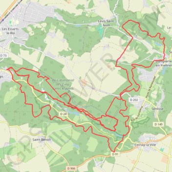 Trace GPS 2008-04-06 : trail de la Vallée de Chevreuse, itinéraire, parcours