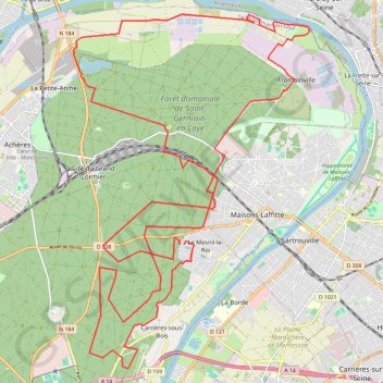 Trace GPS G2 39 km 395 m G2 Hiver Jardin d'Herblay, itinéraire, parcours