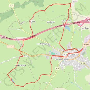 Trace GPS Montmarault 12.5km, itinéraire, parcours