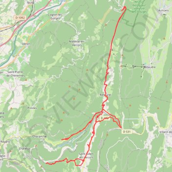 Trace GPS Saint-Julien-en-Vercors - Écouges - Bournillon, itinéraire, parcours