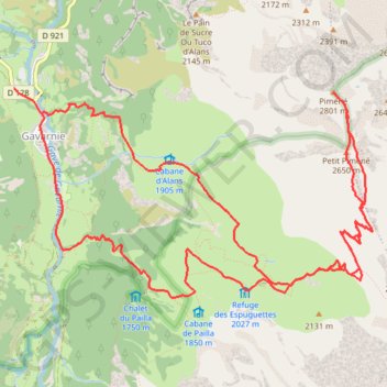 Trace GPS Pic du Piméné, itinéraire, parcours
