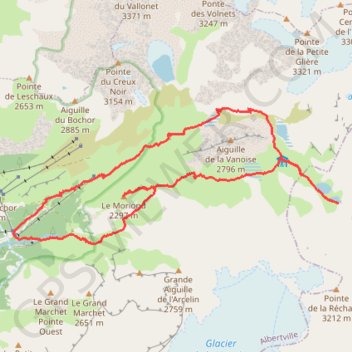 Trace GPS Boucle aiguille de la vanoise, itinéraire, parcours