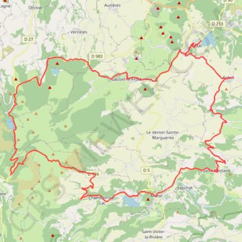 Trace GPS Rondo Aydat Col de la Croix Morand, itinéraire, parcours