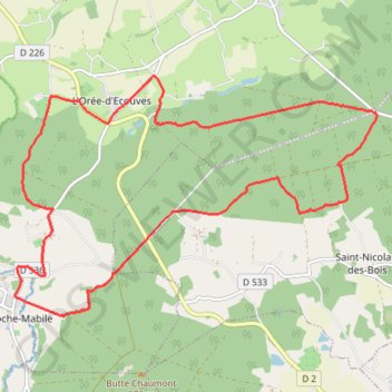 Trace GPS Au fil des chemins d'Ecouves - La Roche Mabile-Livaie, itinéraire, parcours