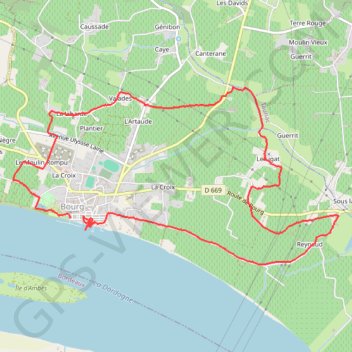 Trace GPS Bourg sur Gironde, itinéraire, parcours